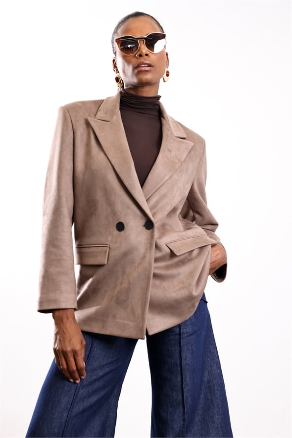 Vizon Süet Blazer Ceket 02064