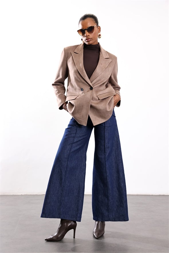 Vizon Süet Blazer Ceket 02064