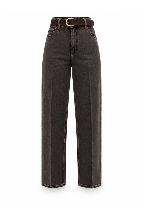 Yıkamalı Kahve Baggy Jean 3001