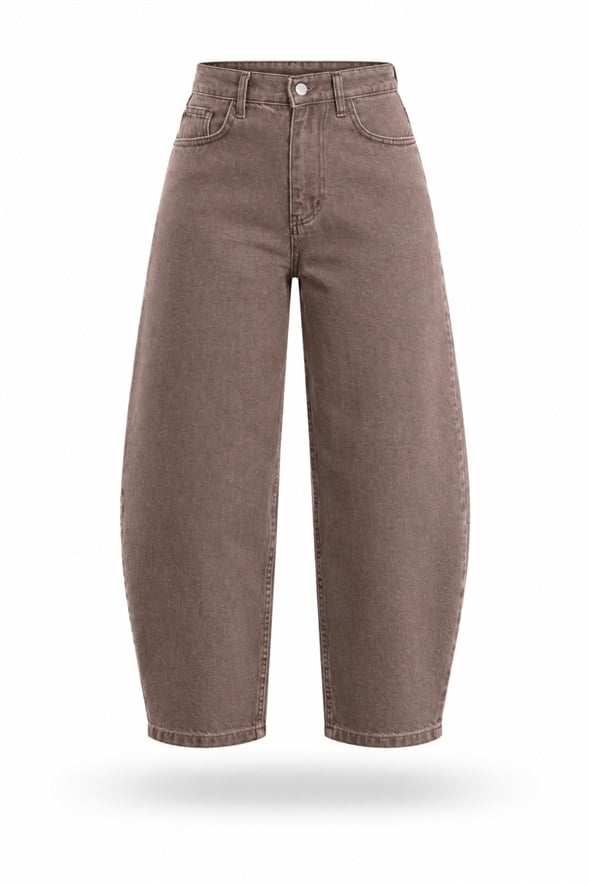 Yıkamalı Kahve Tapered Jean 0210