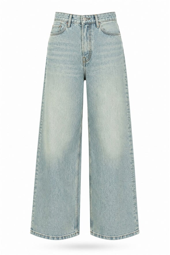 Yıkamalı Mavi Baggy Jean 