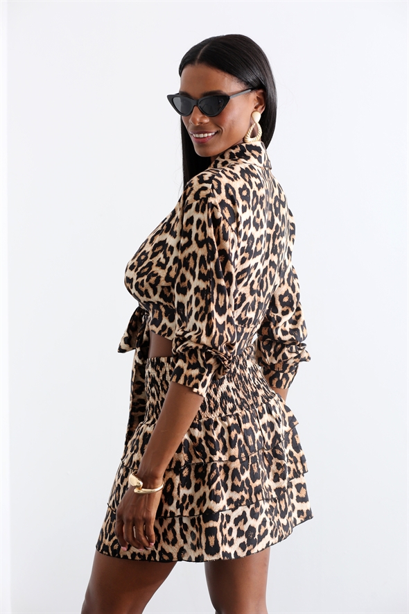 Bej Leopar Desen Etek Takım 982100
