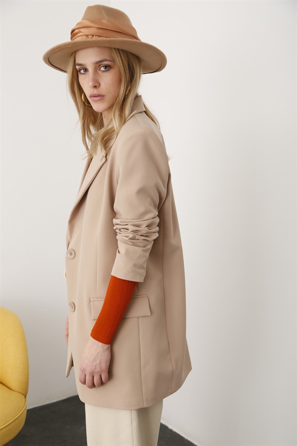 Bej Oversize Blazer Ceket 5101