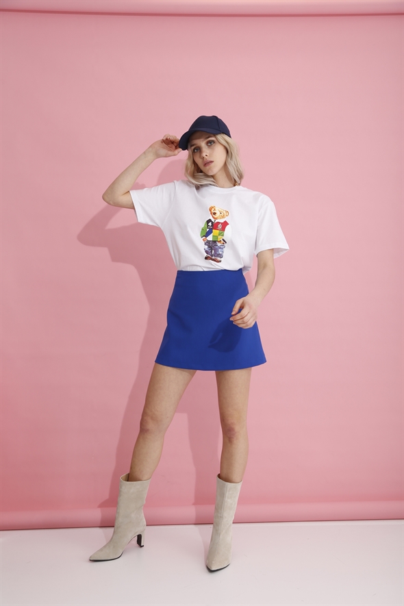 Beyaz Ayıcık Baskılı Tshirt-7 210022