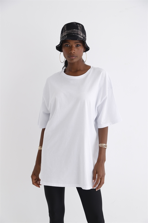 Beyaz Kısa Kol Basic Tshirt 1295