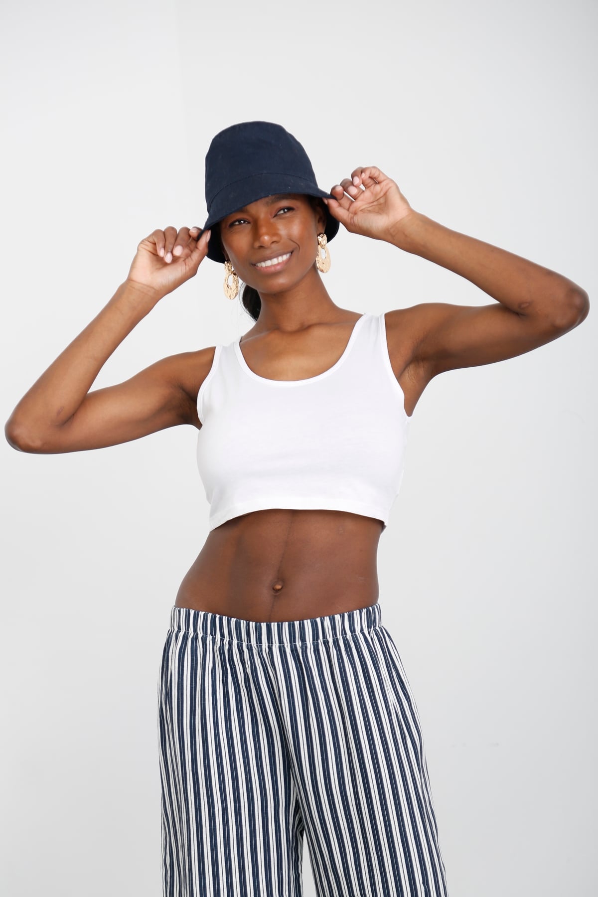 Beyaz Halter Yaka Crop 0168