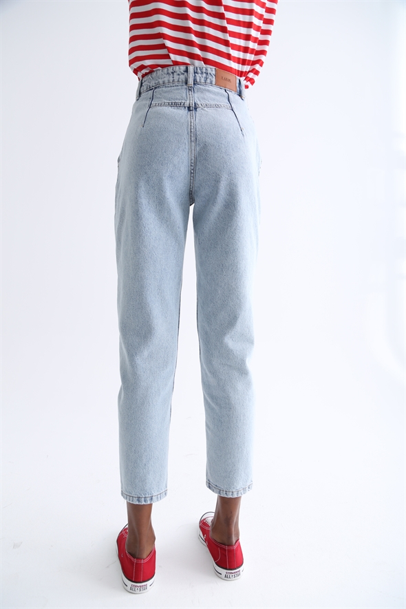 Buz Mavi Pensli Mom Jean 21318