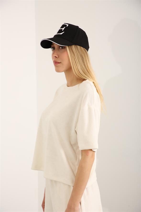 Ekru Havlu Kumaş Tshirt 