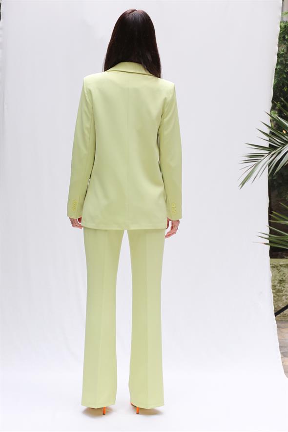 Fıstık Yeşili Blazer Ceket Pantolon Takım 98302