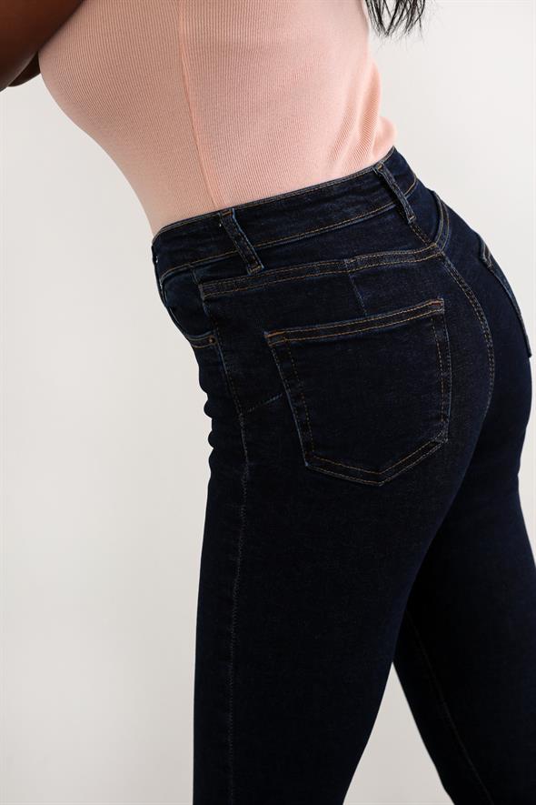 Koyu Lacivert Yüksek Bel Toparlayan Skinny Jean 