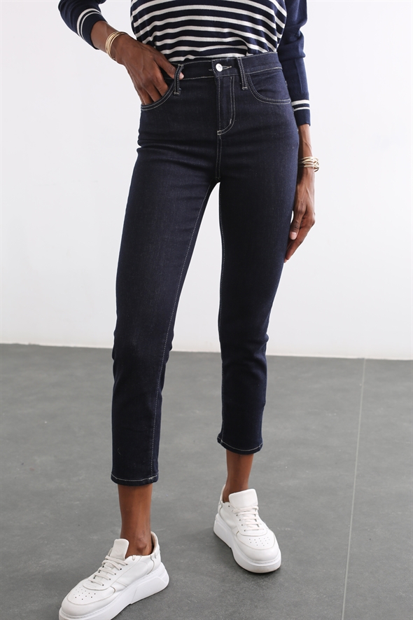 Lacivert Yüksek Bel Skinny Jean 