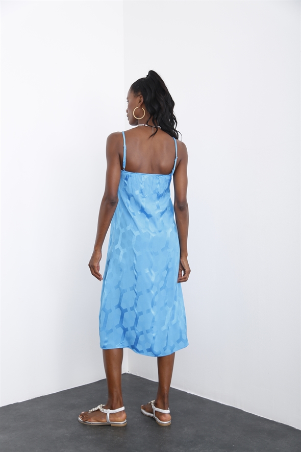 Mavi Askılı Salaş Elbise 0393