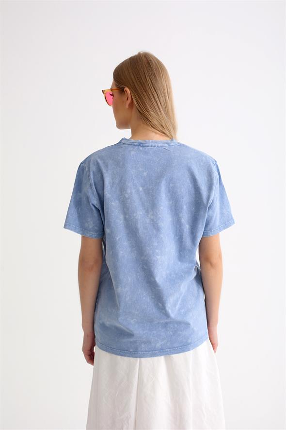 Mavi Rock Baskılı Tshirt 14155