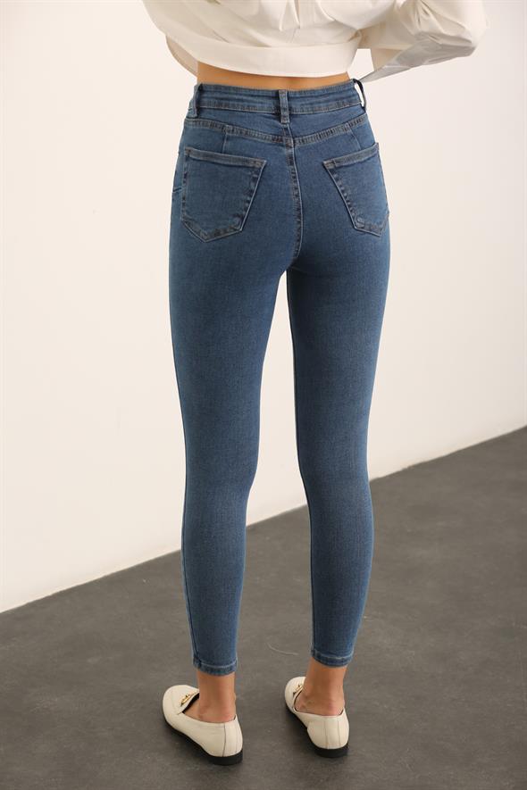 Mavi Yüksek Bel Toparlayan Skinny Jean 