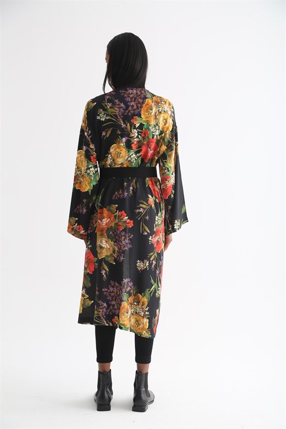 Siyah Desenli Kimono 0026