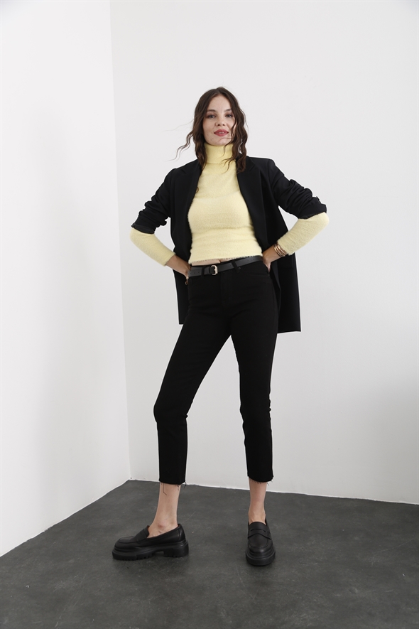 Siyah Tek Düğme Blazer Ceket 9937