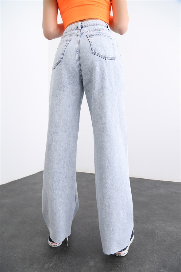 Açık Mavi Extra Yüksek Bel Wide Leg Jean 