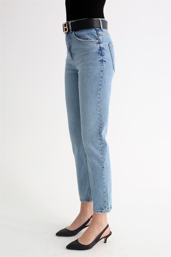 Açık Mavi Ultra Yüksek Bel Mom Jean 