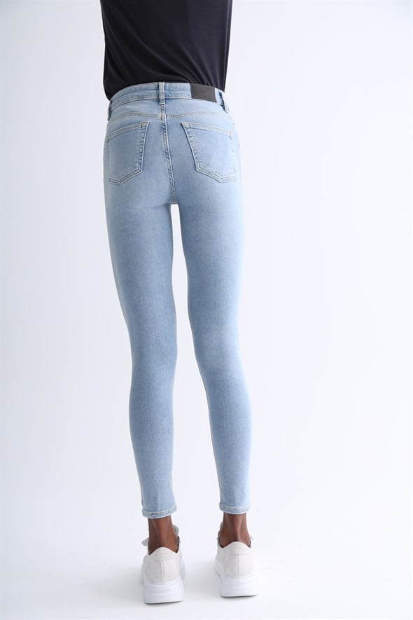 Açık Mavi Yüksek Bel Skinny Jean 