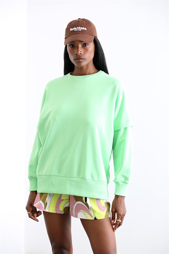 Açık Yeşil Oversize Sweatshirt 6265