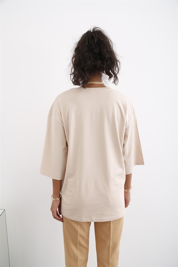 Bej Oversize Tshirt 18740