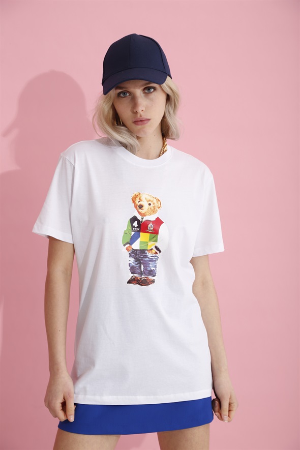 Beyaz Ayıcık Baskılı Tshirt-7 210022