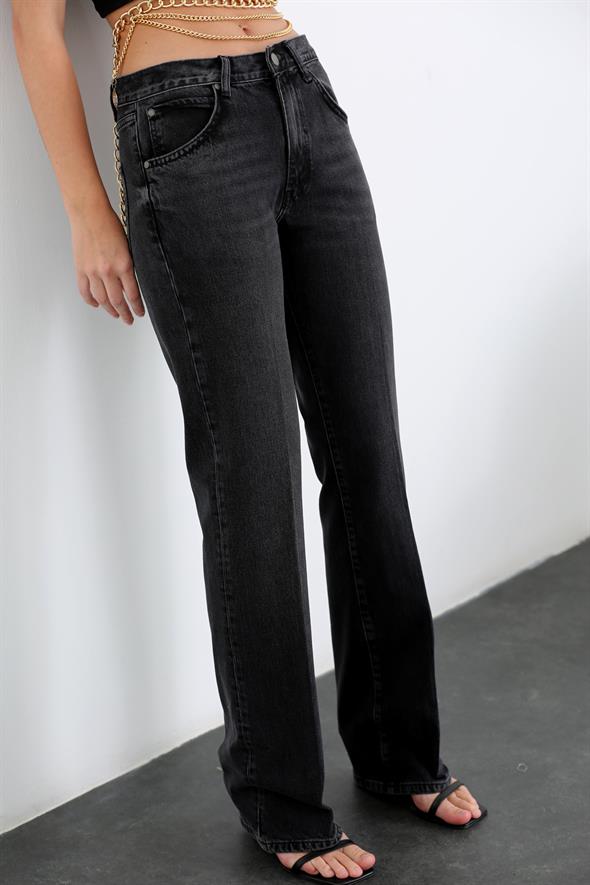 Füme Yüksek Bel Straight Fit Jean 