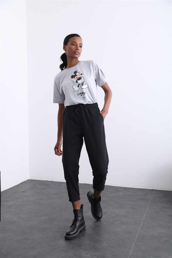 Gri Mickey Mouse Baskılı Tshirt 7486