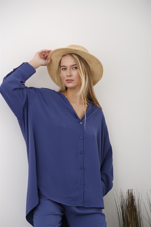 indigo Oversize Gömlek Takım 03480