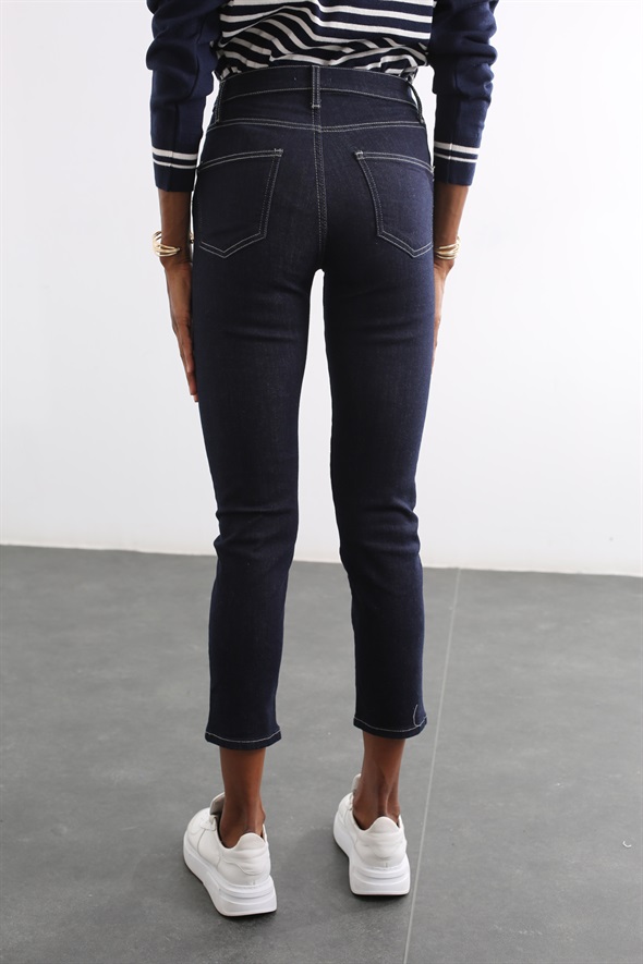 Lacivert Yüksek Bel Skinny Jean 
