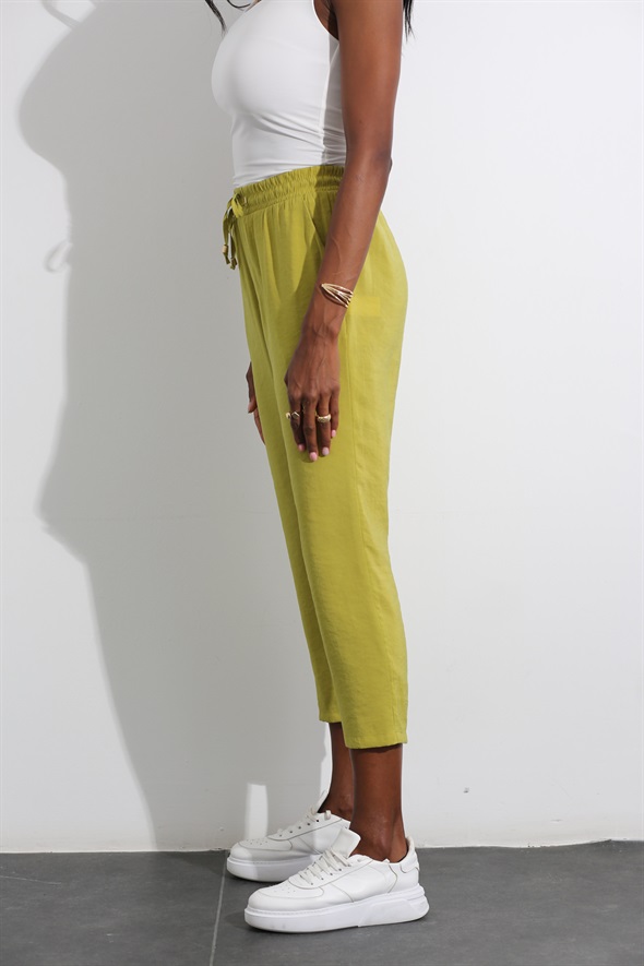 Lime Beli Bağcıklı Modal Pantolon 00140