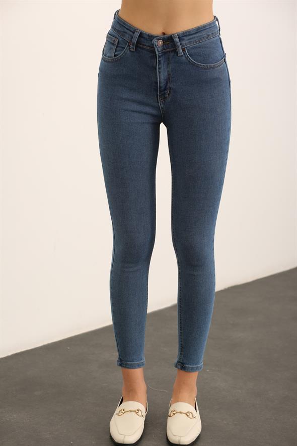 Mavi Yüksek Bel Toparlayan Skinny Jean 
