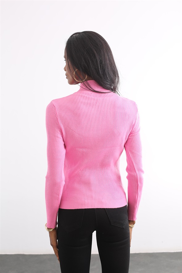 Pembe Fitilli Triko Kazak 28046