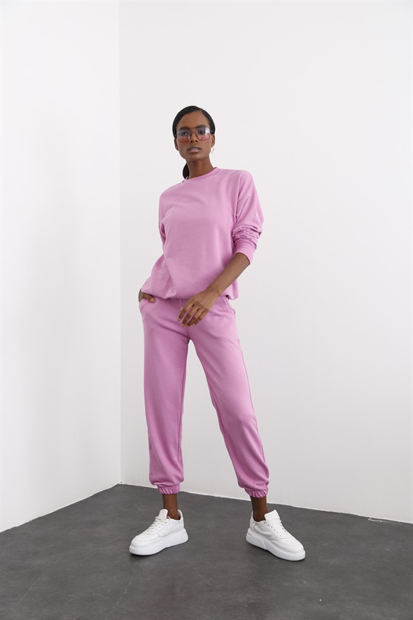 Pembe Paçası Lastikli Eşofman 3189
