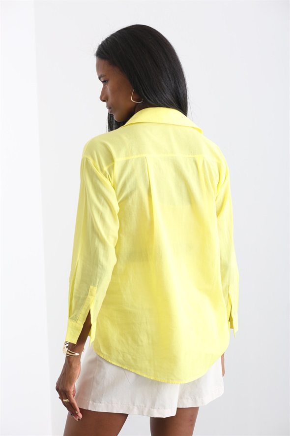 Sarı Arkası Uzun Klasik Gömlek 4223