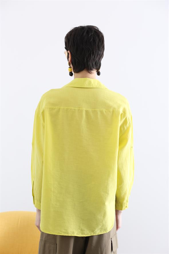 Sarı Çift Cepli Gömlek 3934