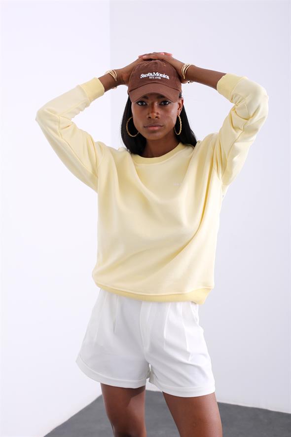 Sarı The Arrivals Yazılı Sweatshirt 