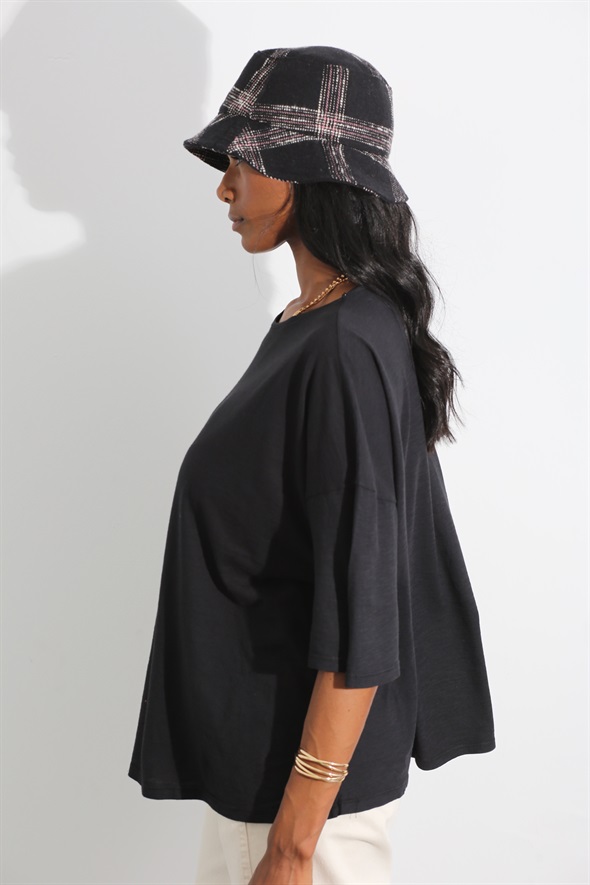 Siyah Flamlı Tshirt 0304