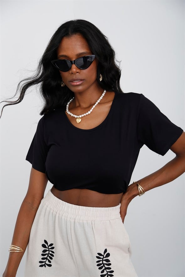 Siyah Kısa Kol Basic Tshirt 0169