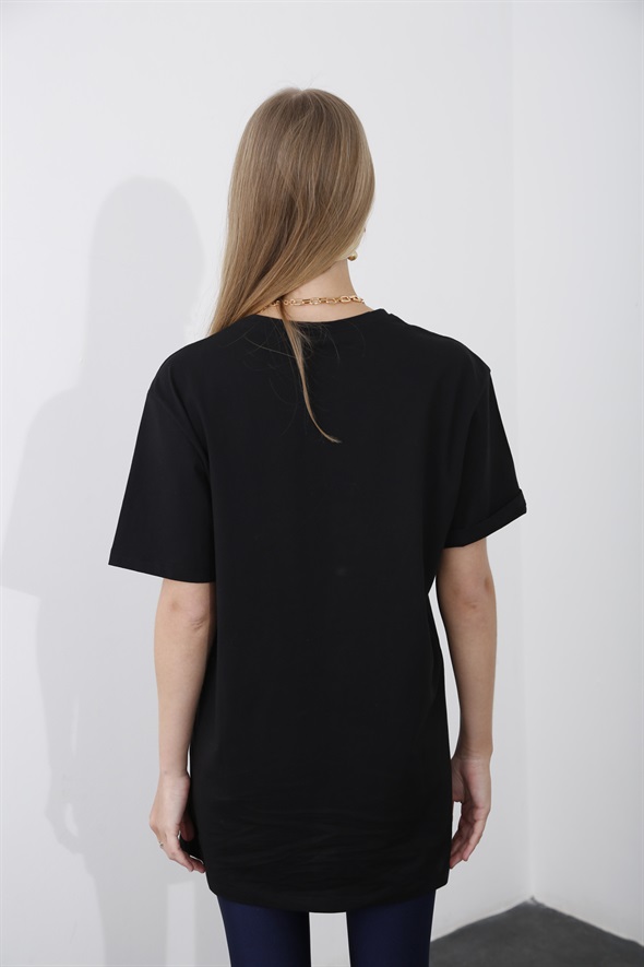 Siyah Kısa Kol Basic Tshirt 4183