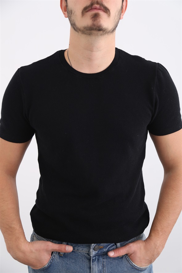 Siyah Sıfır Yaka Tshirt 20102001