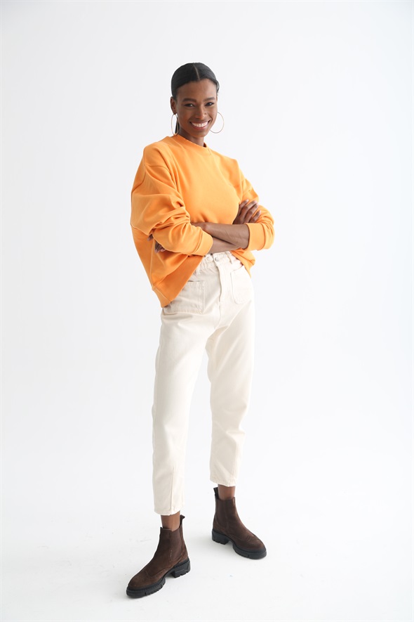 Turuncu Basic Sweatshirt 