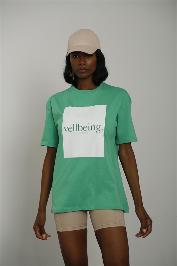 Yeşil Vellbeing Baskılı Tshirt 80411