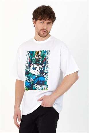 Over size panda anime t-shirt