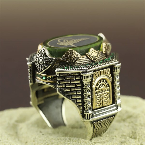 سلسلة سلطان خاتم فضة الرجالية سلطان توغرا - واو الفضة
