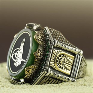 سلسلة سلطان خاتم فضة الرجالية سلطان توغرا - واو الفضة