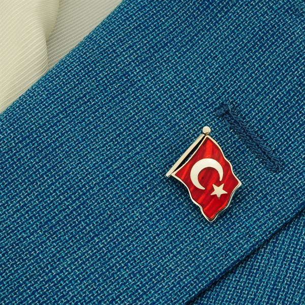 Türk Bayrağı Gümüş Rozet