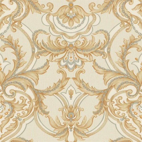 Adawall Seyyah 1308-3 Klasik Damask Sarı Duvar Kağıdı