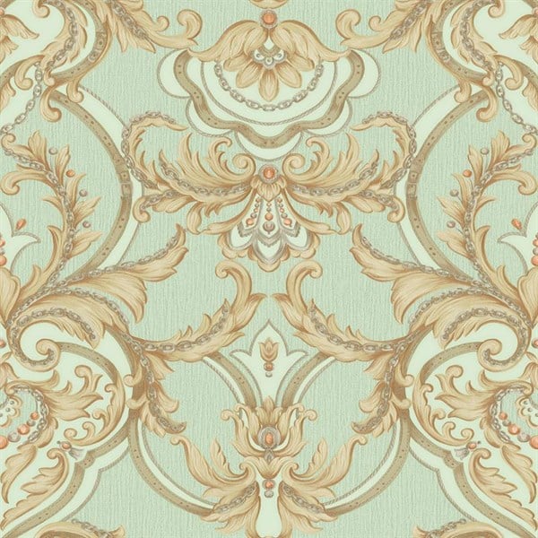 Adawall Seyyah 1308-4 Klasik Damask Turkuaz Duvar Kağıdı