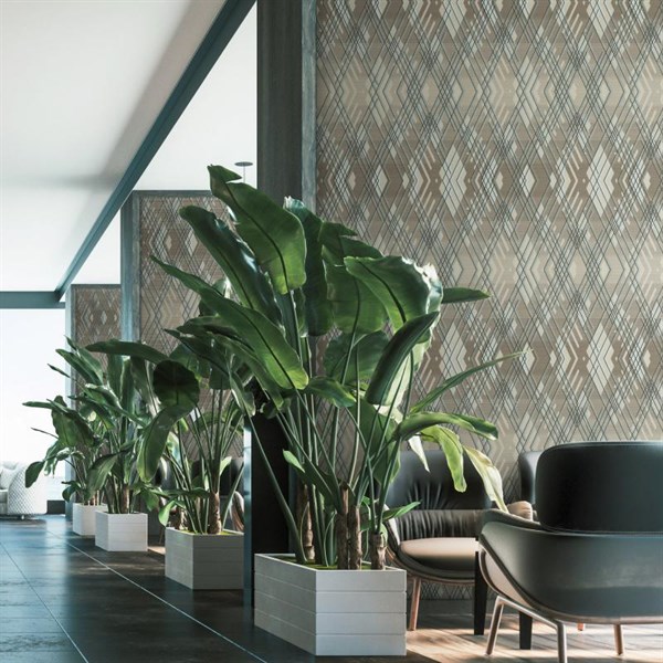 1213-4 Adawall Octagon Geometrik Çizgili Duvar Kağıdı